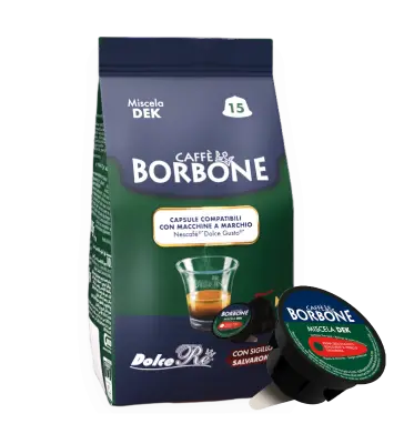 90 Capsules Caffè Borbone Dolce Gusto DECAFFEINATED Dolce Re