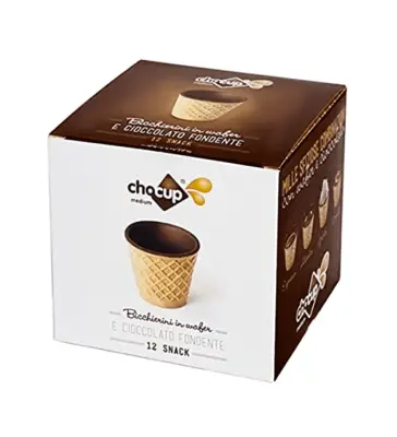 12pz Chocup Medium Coppette Cialda con Cioccolato - 60ml Caffè
