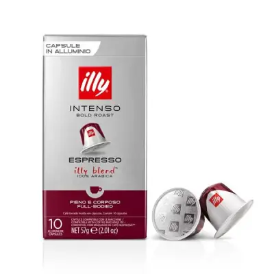 10 Illy Caffè Capsules Compatible with Nespresso INTENSO - Full-Bodied Roast