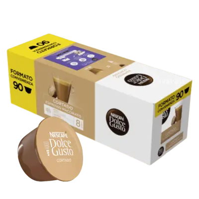 90 Original CORTADO Capsules Nescafè Dolce Gusto - Espresso Macchiato, Convenience Format
