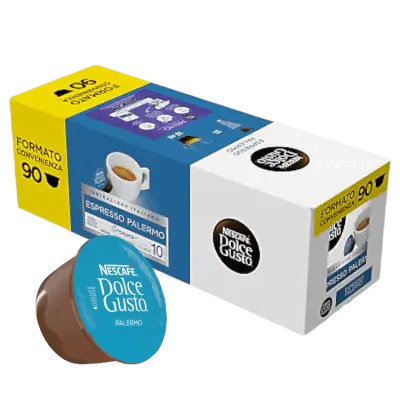 90 Nescafè Dolce Gusto PALERMO Coffee Capsules - Intensity 10/13, Convenience Format