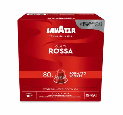 80 Lavazza Coffee Capsules Red Quality Nespresso Compatible Aluminium