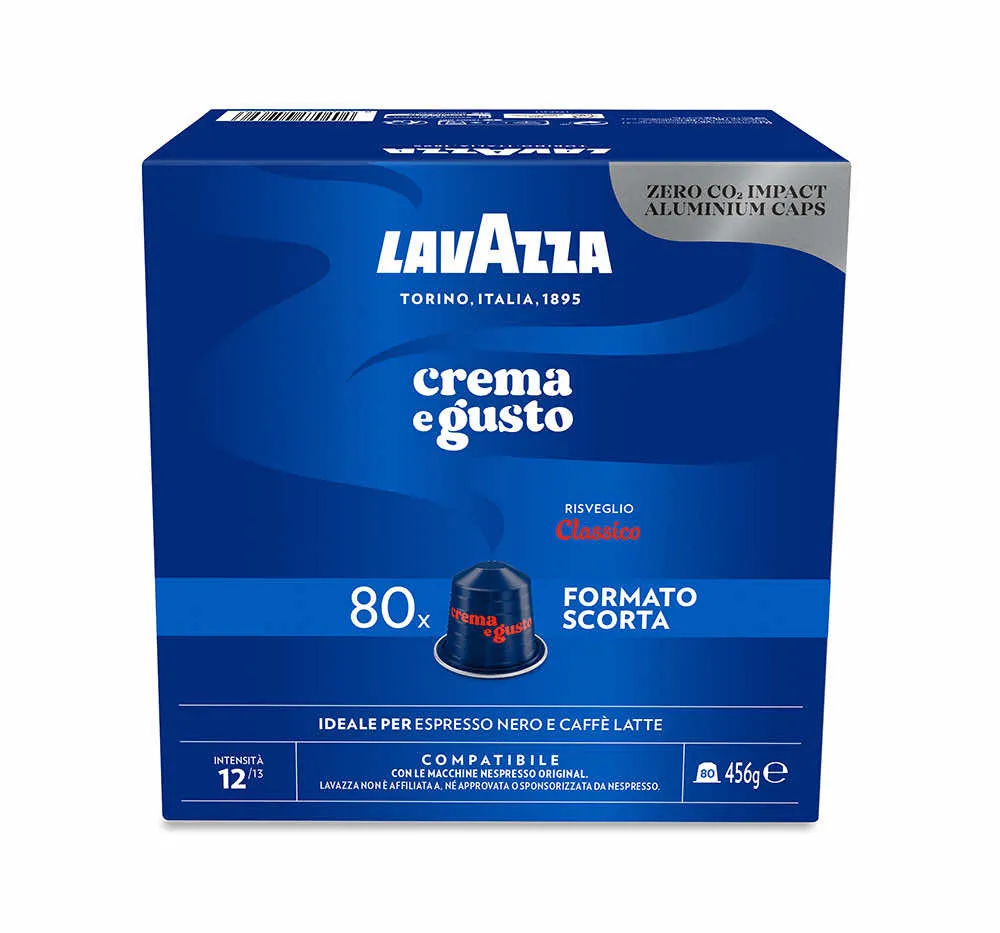 80 kapsułek do kawy Lavazza Crema e Gusto Classico, aluminium kompatybilne z Nespresso