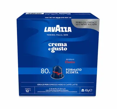 80 Lavazza Crema e Gusto Classico Coffee Capsules Nespresso Compatible Aluminum
