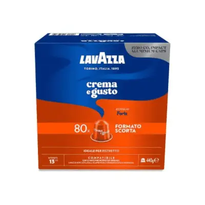 80 Lavazza Crema e Gusto FORTE Coffee Capsules Nespresso Compatible Aluminum