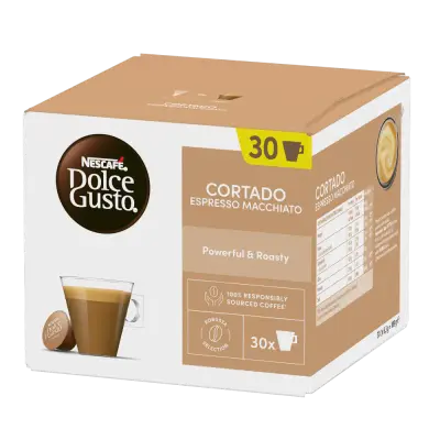 30 Nescafè Dolce Gusto Espresso CORTADO Capsules - Spanish Recipe, Convenience Format