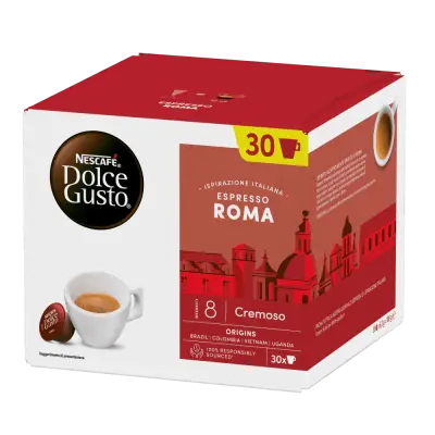 30 Nescafè Dolce Gusto Espresso ROMA Coffee Capsules - Intensity 8/13, Convenience Format