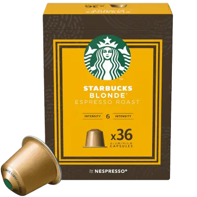 36 Starbucks Blonde Espresso Roast Capsules by Nespresso - light roast coffee