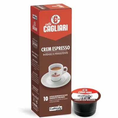 10 Cagliari Crem Espresso Coffee Blend Caffitaly Capsules - intensity 8/10