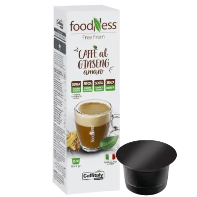 10 Coffee Ginseng Amaro Foodness Capsules Caffitaly System - bitter flavor, sugar-free