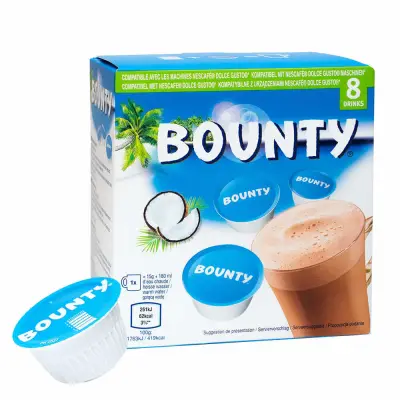 8 BOUNTY Capsules Compatible with NESCAFÉ Dolce Gusto - Coconut Chocolate