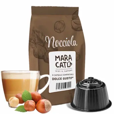 8 Nocciolino Maracatú Capsules Compatible with Nescafè Dolce Gusto