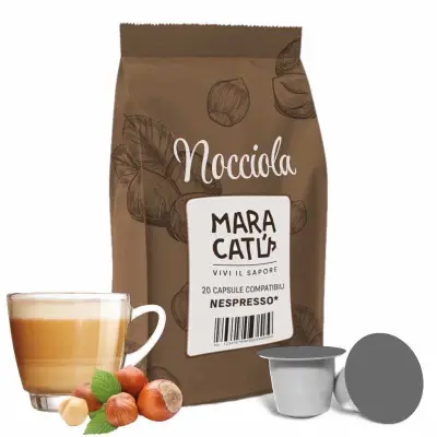 20 Nespresso Compatible Nocciolino Maracatú Capsules - Hazelnut Coffee