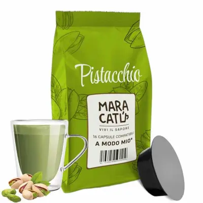 16 Maracatú Pistachio Capsules Compatible with Lavazza a Modo Mio