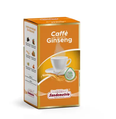Sandemetrio Ginseng Coffee 18 ESE Pods 44mm - Energizing Wellness Blend