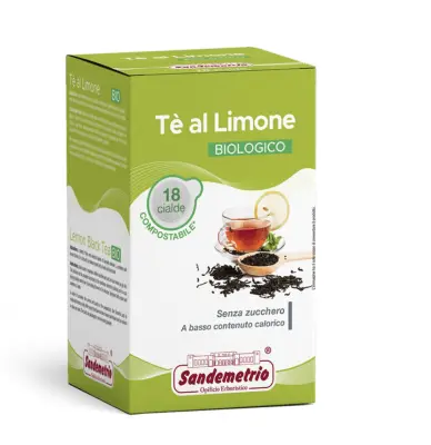 Sandemetrio Organic Lemon Tea 18 ESE Pods 44mm - Refreshing Citrus Infusion