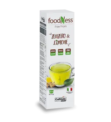 10 Capsules Ginger Lemon Foodness Herbal Tea Caffitaly System