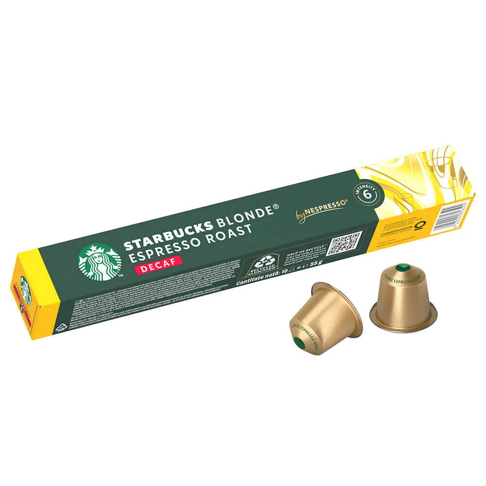Starbucks® Blonde Espresso Roast Bez Kofeiny – 10 oryginalnych kapsułek by Nespresso®