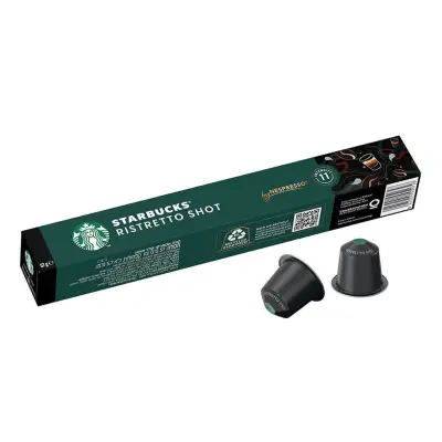 10 Aluminium Capsules Starbucks® Ristretto Shot Nespresso® - Dark Roast Bold Coffee