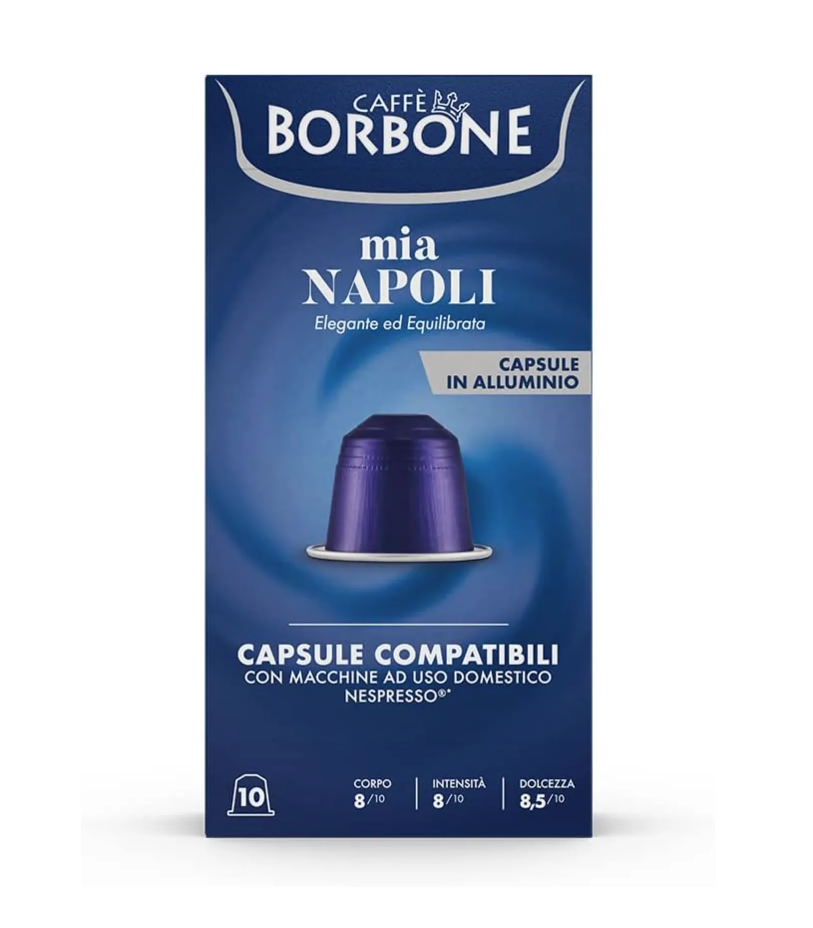 10 Aluminum Caffè Borbone Mia NAPOLI Coffee Capsules for Nespresso