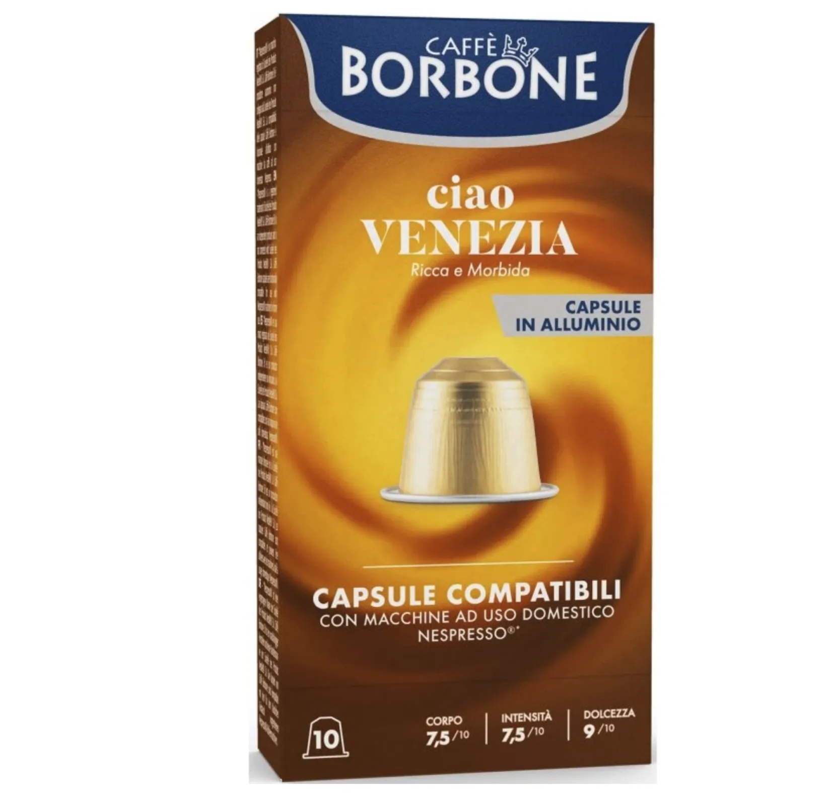 10 Capsule in Alluminio Caffè Borbone Ciao VENEZIA per Nespresso