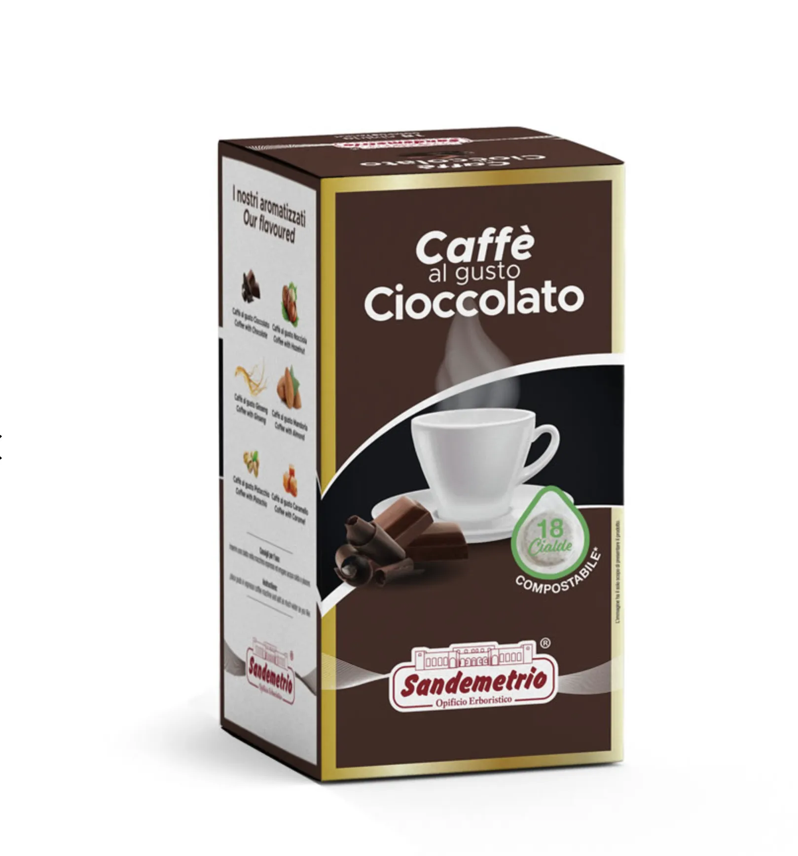 18 Sandemetrio Chocolate Coffee Pods - ESE 44mm Format