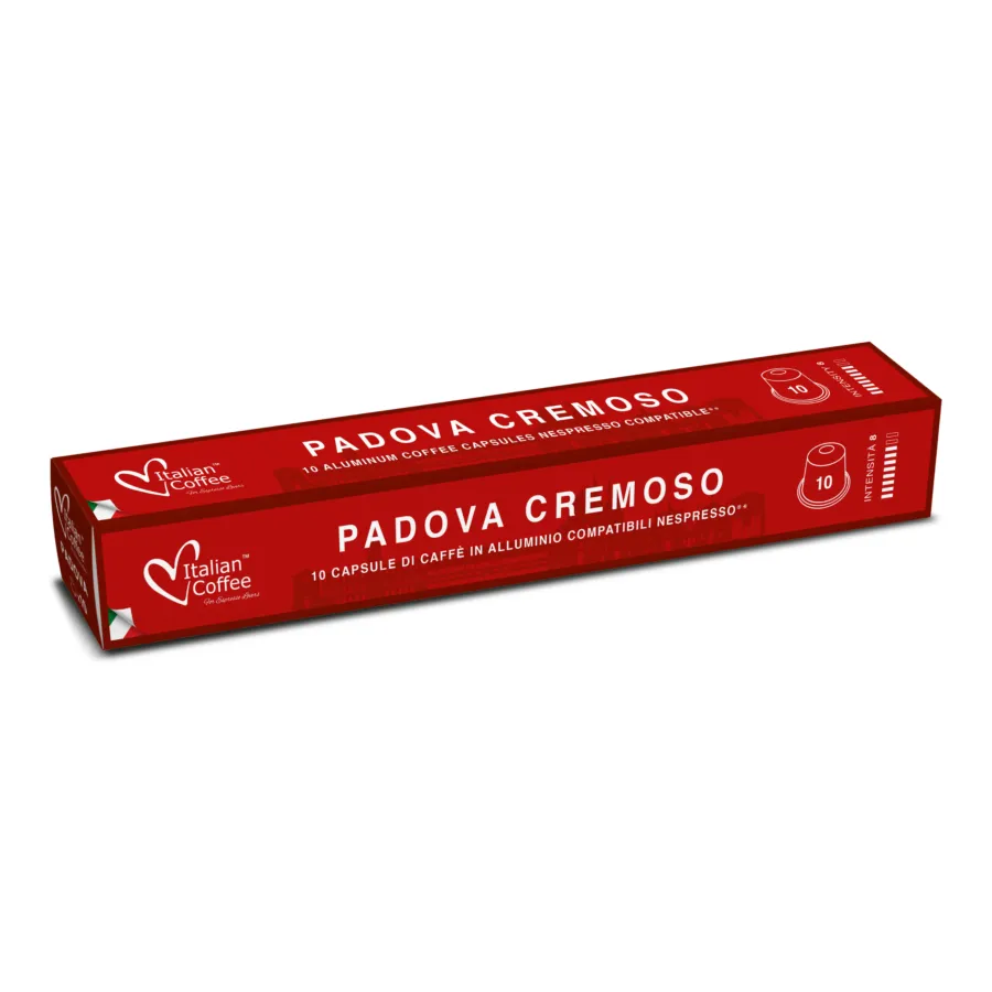 10 Padova Cremoso Italian Coffee Aluminium Capsules - Nespresso® Compatible