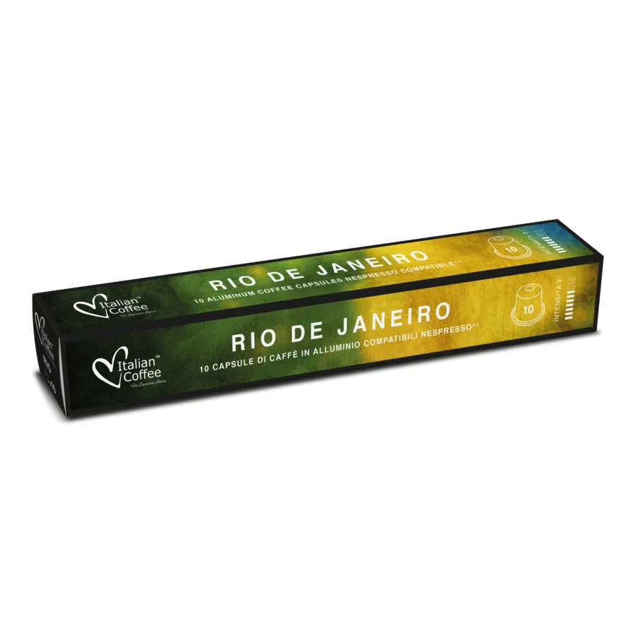 10 Capsule caffè in alluminio Rio de Janeiro Arabica Italian Coffee compatibili Nespresso®