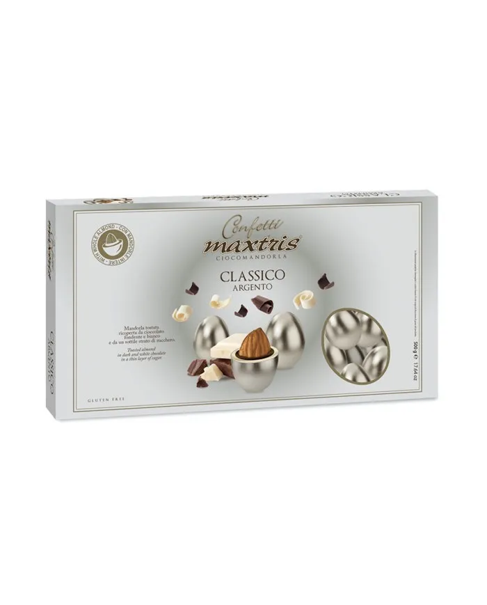 500g Maxtris Konfetti Czekoladowe Klasyczne Srebrne