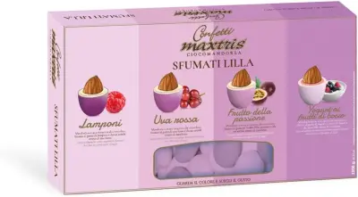 Confetti Maxtris Mandorla Sfumato Lilla 4 Gusti - confetti italiani
