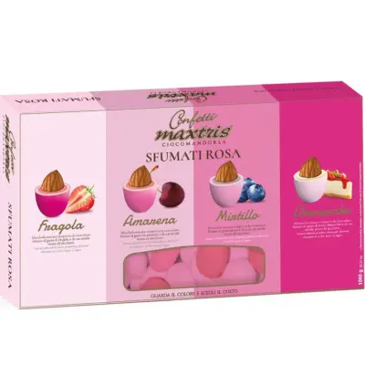 1KG CONFETTI MAXTRIS Cioccolato Sfumati Rosa - confetti italiani