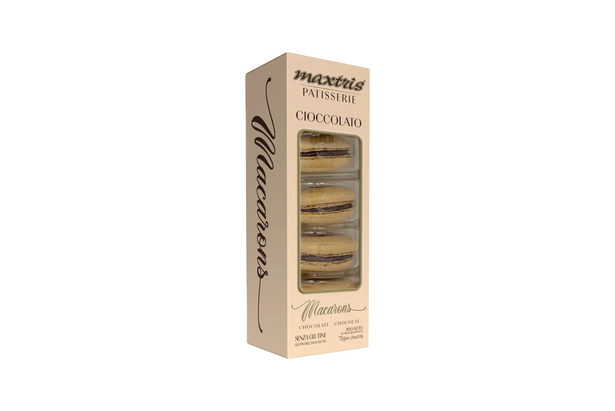5 pcs Macarons Tortora with Cocoa Flavor - Italian sweets