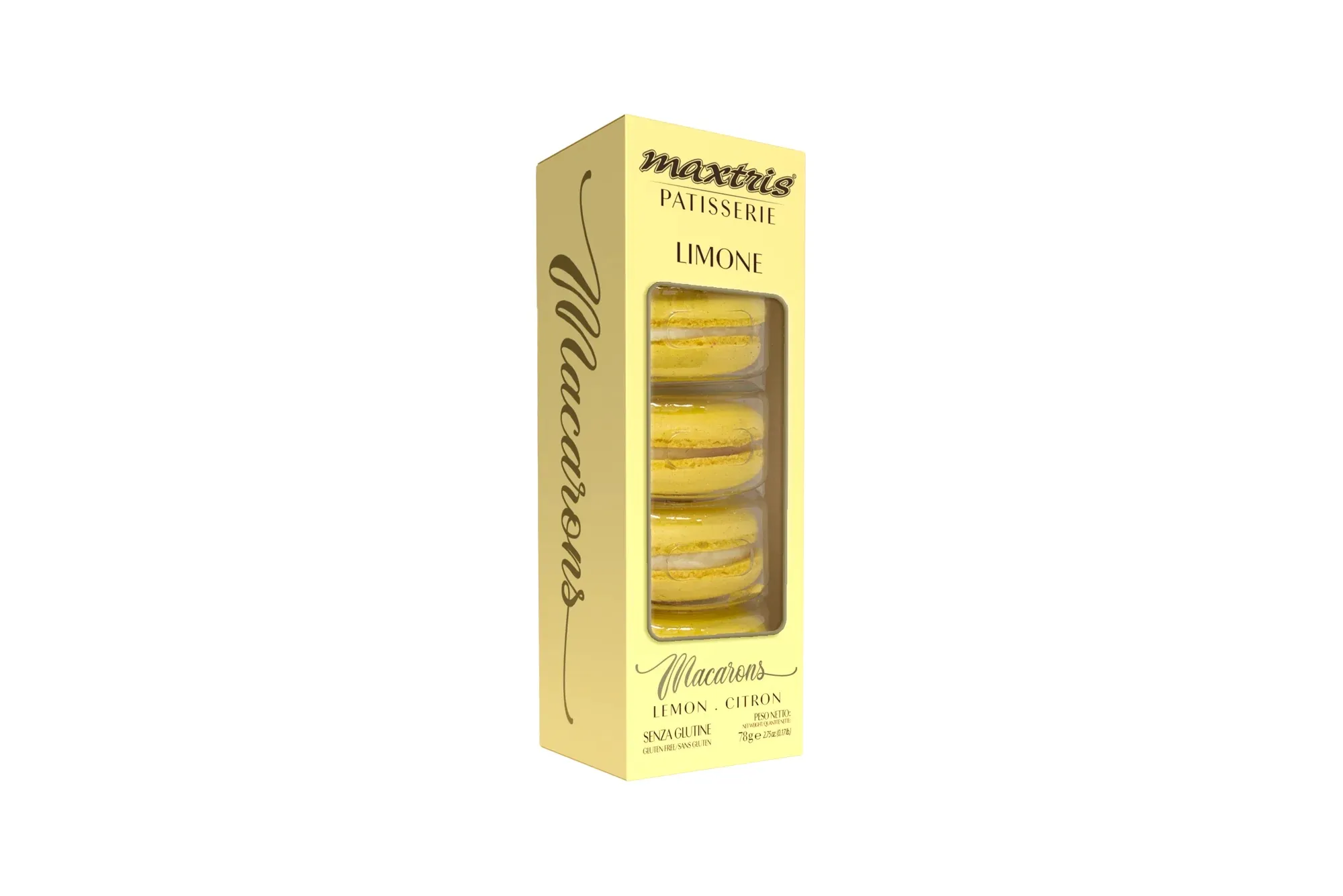 5 szt. Macarons Maxtris Cytrynowe Żółte - włoskie makaroniki