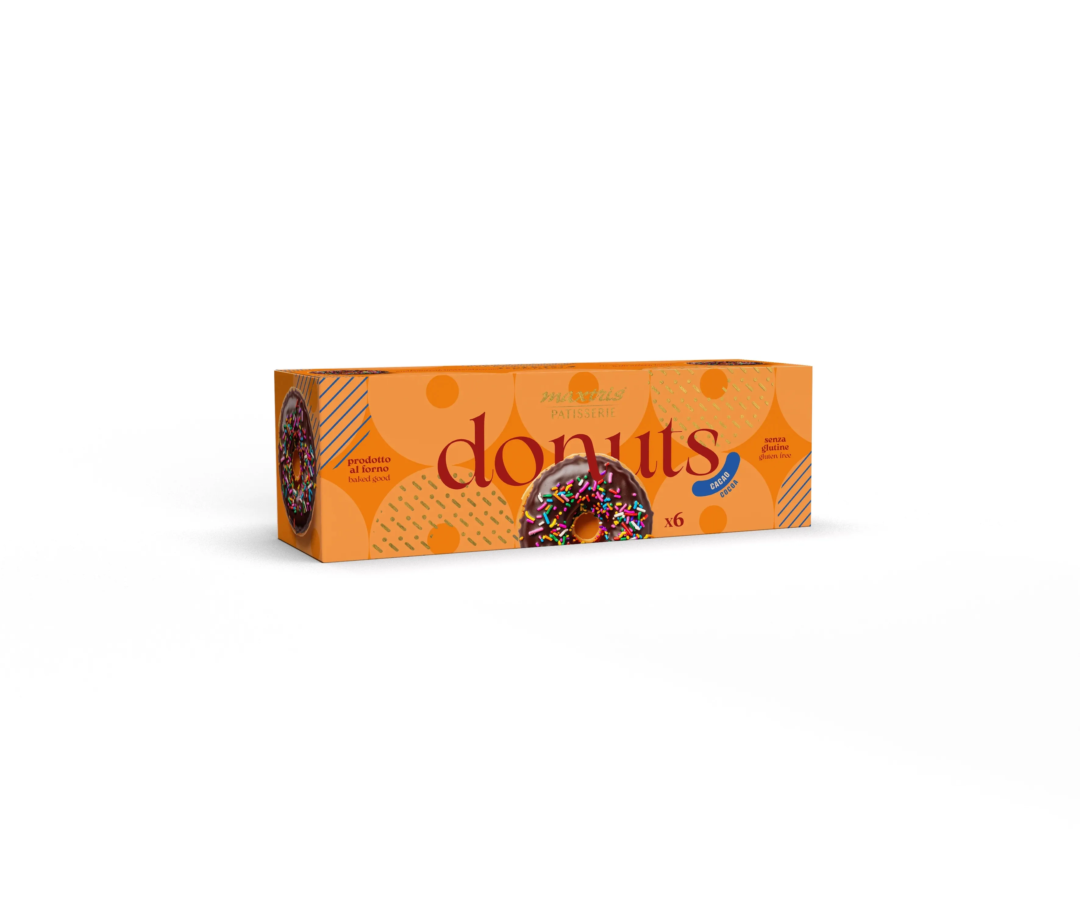 6 pcs Maxtris Donuts Cacao 210g - Italian cocoa glazed donuts