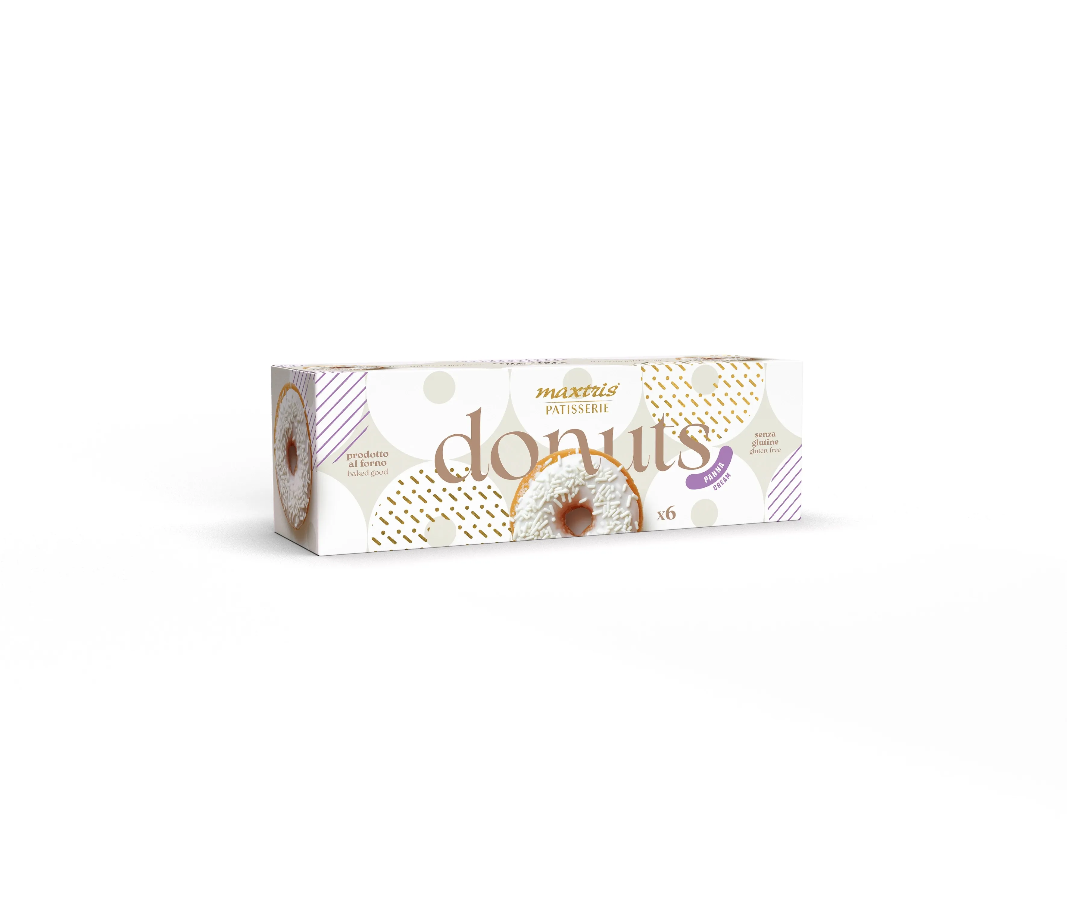 Maxtris Donuts Panna 6 sztuk - pączki śmietankowe bezglutenowe