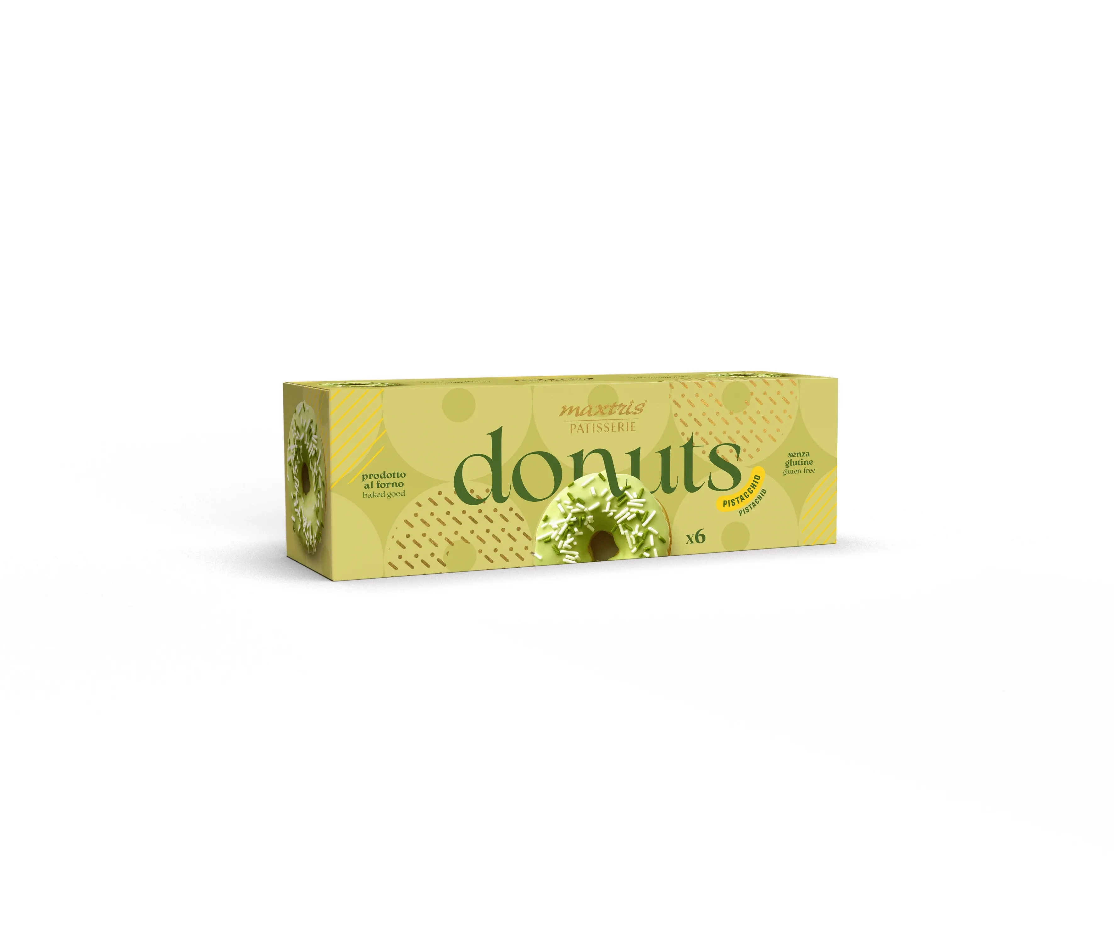 Maxtris Donuts Pistacchio 6 pieces - gluten-free pistachio donuts