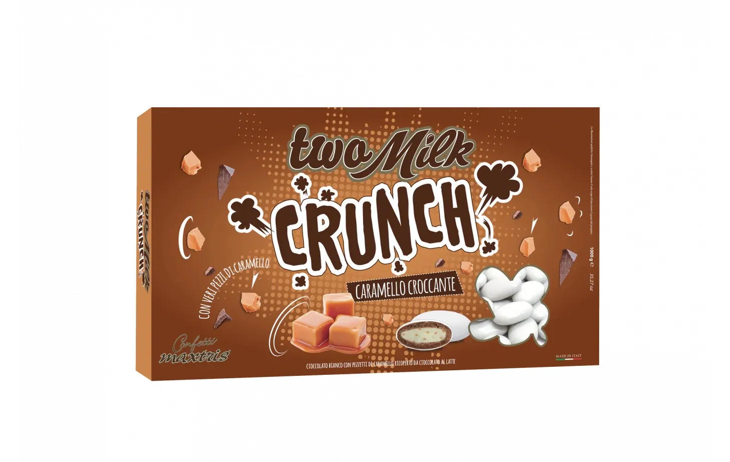 1kg Maxtris Two Milk Crunch Caramello - Dragées mit Karamellgeschmack