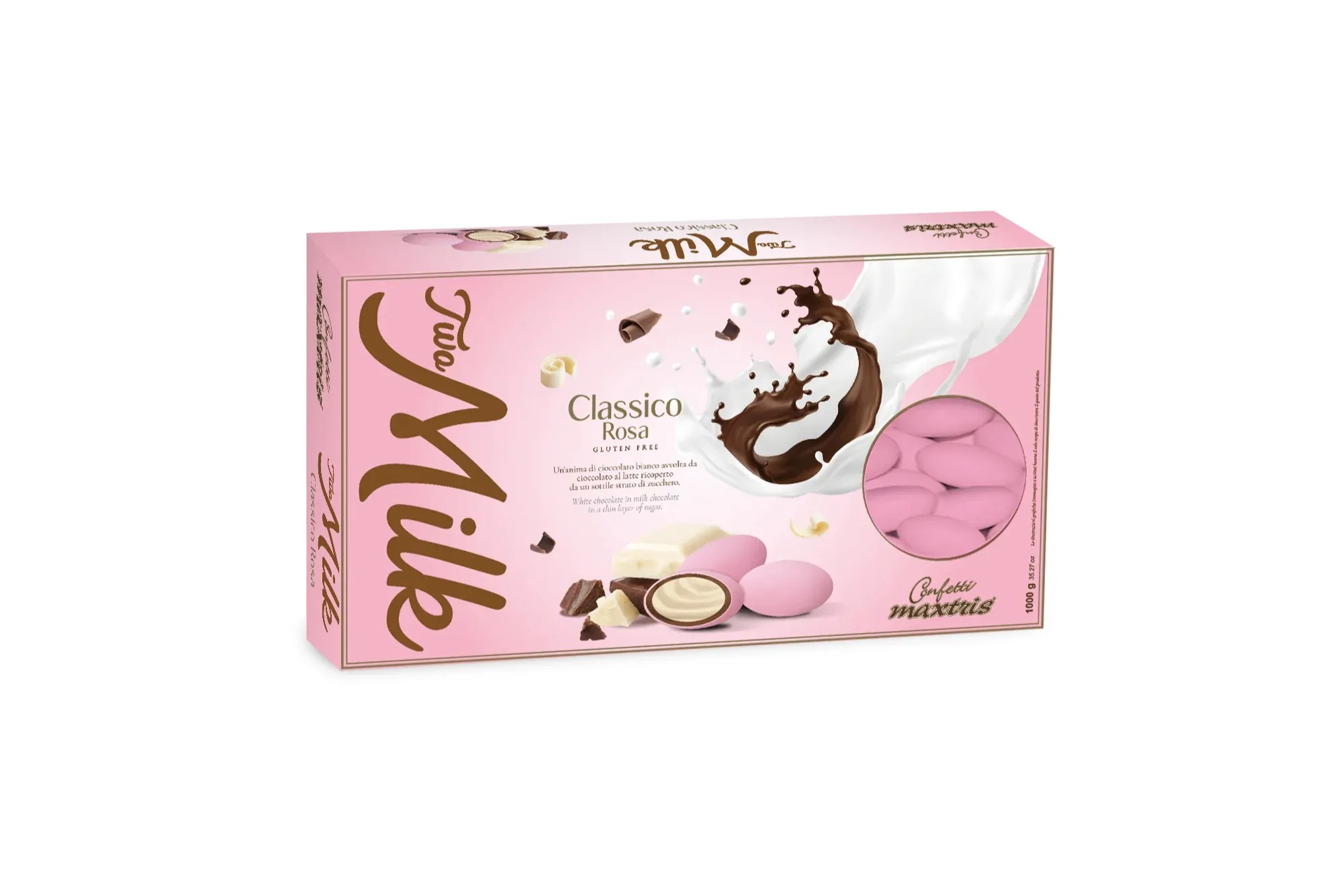 1kg Maxtris Two Milk Classico Rosa - pink classic dragées