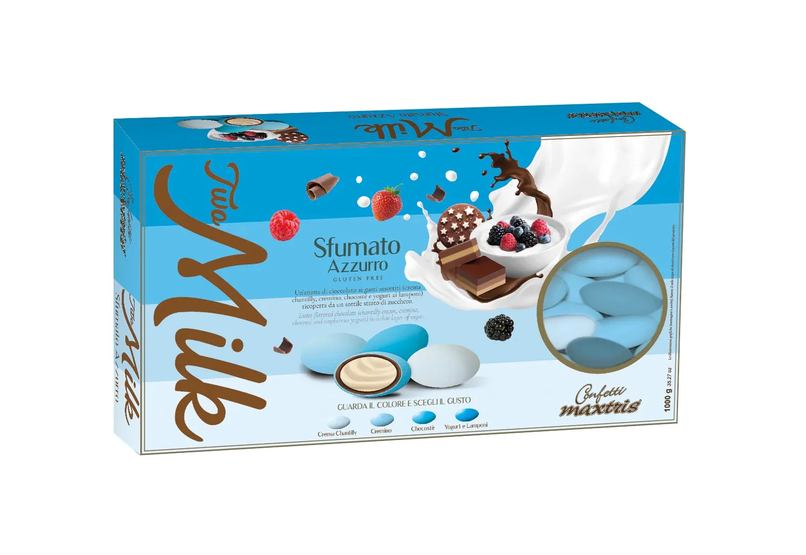 1kg Maxtris Two Milk Sfumati Azzurro - Premium Włoskie Słodycze
