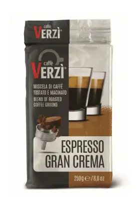 250g Caffè Verzì Gran Crema Ground Espresso - Premium Italian Coffee