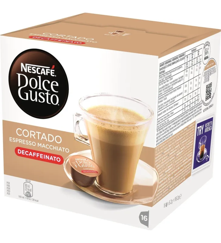 16 kapsułek Nescafè Dolce Gusto Cortado Bezkofeinowe Oryginalne