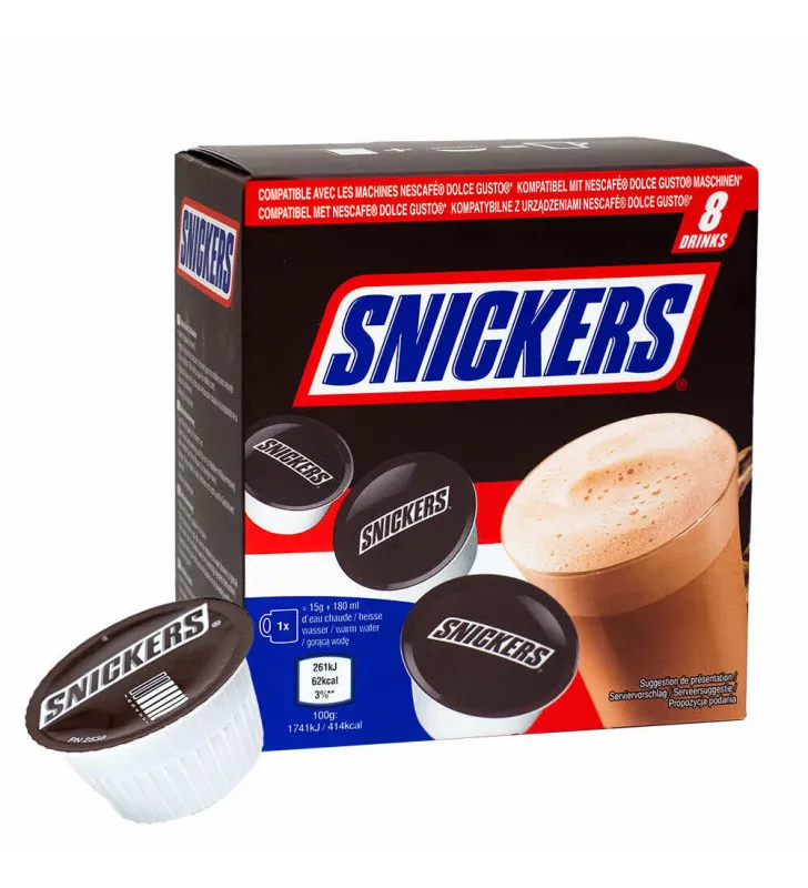 8 SNICKERS Kapseln Dolce Gusto - Heiße Schokolade mit Karamell