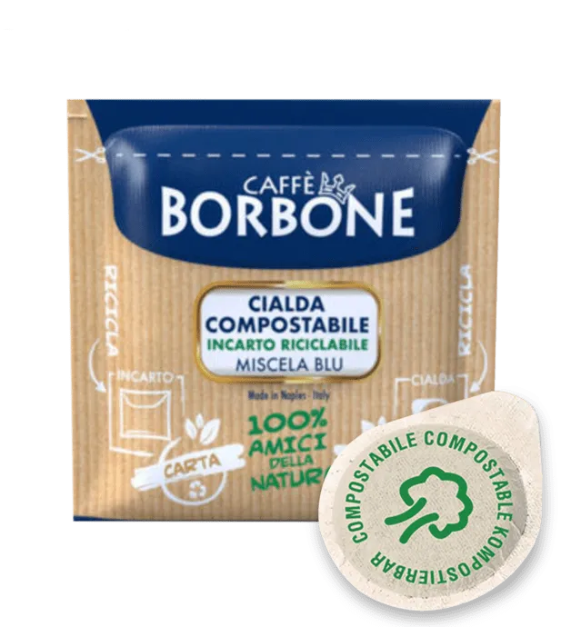 150 Compostable Coffee Pods BORBONE Miscela Blu - ESE 44mm