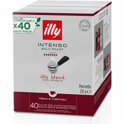 40 Illy Intenso ESE Pods - Dark Roast, Cocoa Notes
