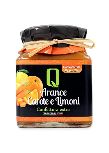 350g Quattrociocchi Extra Marmelade Orange, Karotte & Zitrone - Handwerk Natürlich