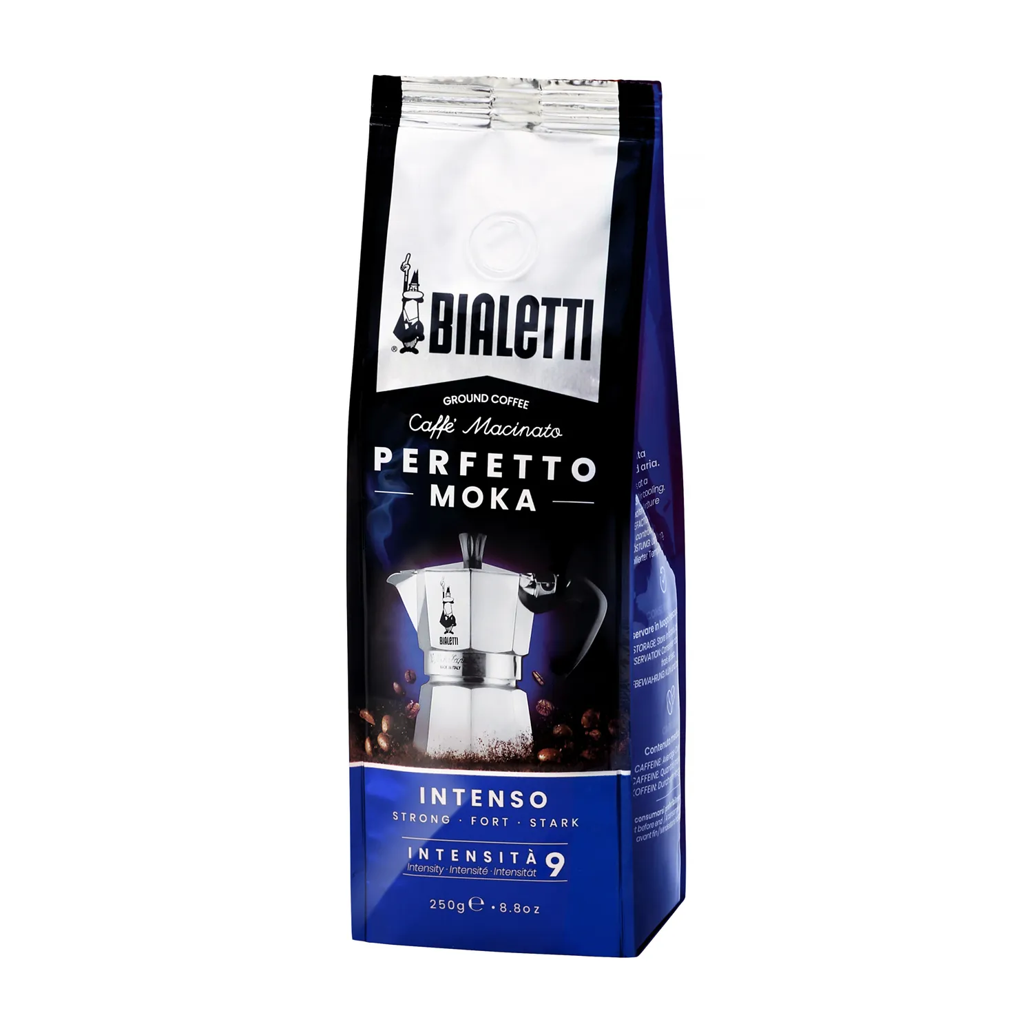 250g Bialetti Perfetto Moka Intenso Ground Coffee - Dark Roast Indian Robusta