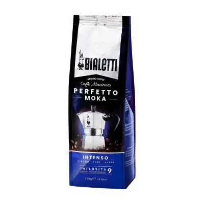 250g Bialetti Perfetto Moka Intenso Ground Coffee - Dark Roast Indian Robusta