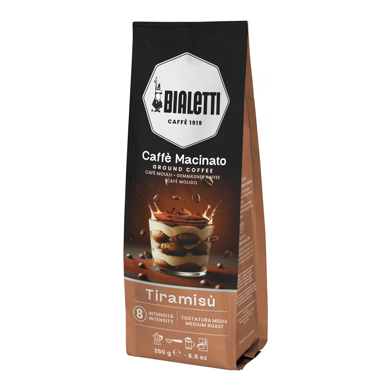Bialetti Tiramisu Espresso 250g - tiramisu flavored ground coffee
