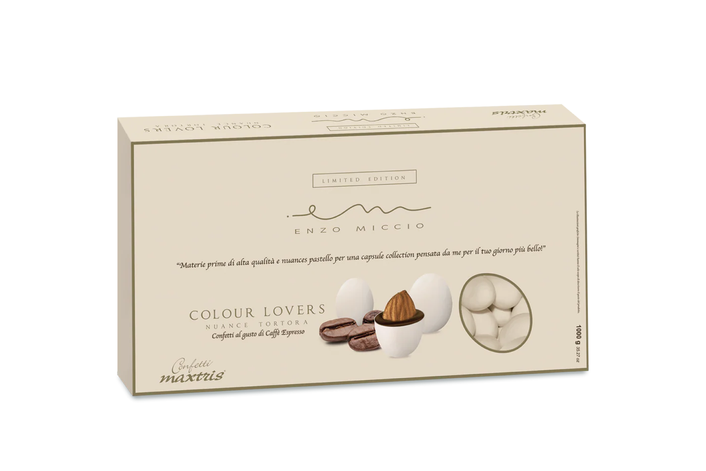 1kg Enzo Miccio Nuance Tortora Maxtris - confetti design mandorle caffè