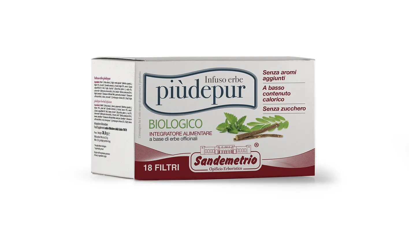 18 Filtri Sandemetrio Infuso Erbe Più Depur - entgiftende Kräutertee-Filter